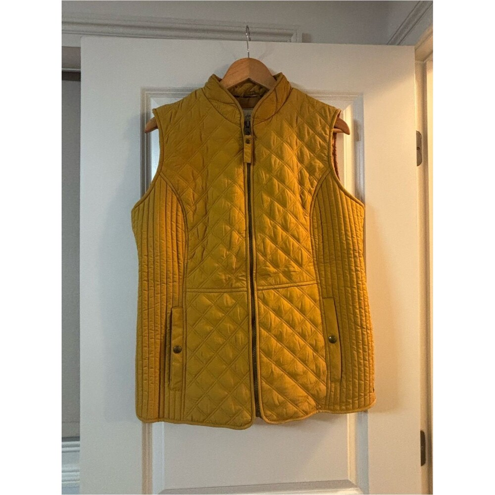 Joules Mustard Colored Quilted Vest 12